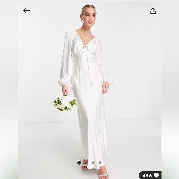 Ever New Bridal Cut Out Satin Midi Dress Ivory - Picture 1 of 6